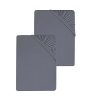 2 Adet Düz Pamuklu Çift Kişilik 200 x 200 cm Lastikli Penye Çarşaf (Antrasit)