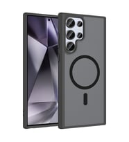 Lexroo Galaxy S24 Ultra Kılıf M-safe Şarj Özellikli Babet Kılıf - Siyah