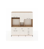 Hyperion Dolap 10 Raflı 6 Çekmeceli 8 Kapaklı 220x44x243 Çam-Aytaşı/Aytaşı