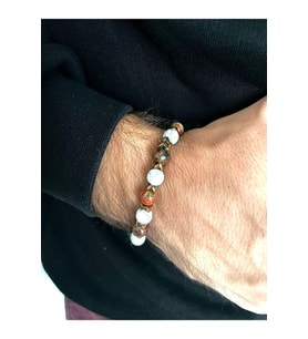 Erkek - Zarif Tasarım Doğal Taş Padore Bileklik  Handcrafted