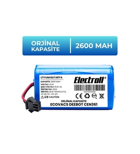Ecovacs Deebot Cen361 Uyumlu Batarya (ORJİNAL KAPASİTE) 2600mah Pil Robot Süpürge Batarya Değişimi