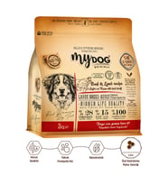 Mydog Az Tahıllı Sığır ve Kuzu Etli Büyük Irk Yetişkin Köpek Maması 3kg