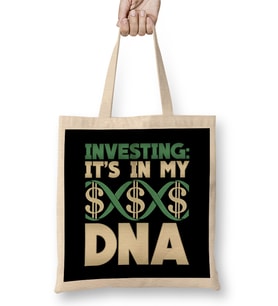 Investing It's In My DNA Cool Financial Investor Bez Çanta Uzun Saplı