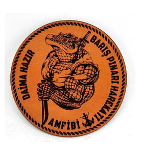 AMFİBİ Barış Pınarı Deri PEÇ - Arma - Askeri Patch