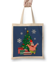 Patrick Star Around The Christmas Tree Spongebob Bez Çanta Uzun Saplı