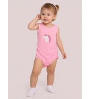Civil Baby Unicorn Baskılı 0-3 Yaş Çıtçıtlı Badi - Pembe