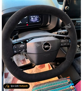 Opel Mokka Dikme Direksiyon Kılıfı Alcantara Süet Monza Black Mokka-e dâhil-Elegance-GS 2021-2026