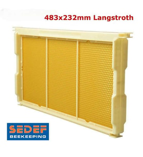 Arıcı PetekPLASTİK HAZIR KABARTILMIŞ PETEKLİ ÇERÇEVE (İŞÇİ ARI- LANGSTROTH) 483X232MM