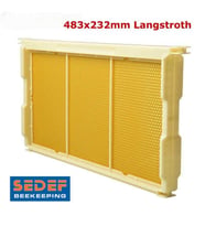 Arıcı PetekPLASTİK HAZIR KABARTILMIŞ PETEKLİ ÇERÇEVE (İŞÇİ ARI- LANGSTROTH) 483X232MM