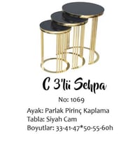 Brc Zigon13384 C Model Metal Gold renk kaplama Düz Siyah Temper cam El Yapım  (Altın)