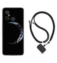 Xiaomi Redmi 12C Kılıf Silikon Boyun Askılı İpli Desenli Silikon Yalnız Ay 1744