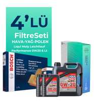 BOSCH Land Rover Evoque 1.5 Benzinli Filtre Bakım Seti Liqui Moly Motor Yağlı (2020-2023) 4 Lü