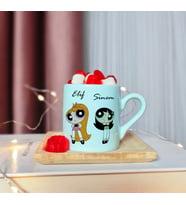Power Puff Girls Tasarımlı Kişiye Özel Yeşil Türk Kahvesi Fincanı