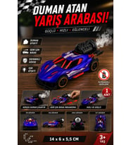 Çek Bırak Yarış Arabası 14 cm Metal Gövdeli Işıklı ve Duman Atan Oyuncak Spor Araba