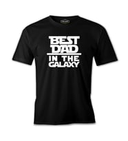 Best Dad in the Galaxy Siyah Erkek Tshirt