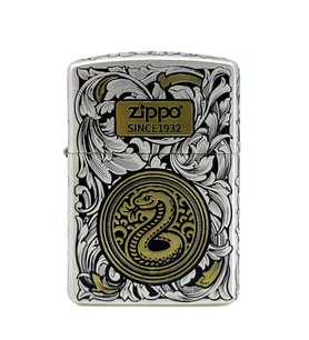 Zippo Deep Carve Snake Floral Dizayn Armor Case Özel Seri Çakmak