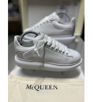 Alexander Mcquueen Deri Erkek Bayan Unisex Klasik ve Şeffaf Ayakkabı (Beyaz)