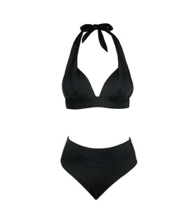 Beria Kadın Yarım Dolgulu Siyah Yüksek Bel Bikini Takımı