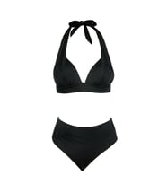 Beria Kadın Yarım Dolgulu Siyah Yüksek Bel Bikini Takımı