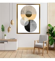 Tablore Minimalist Geometrik Daireler Tablosu Çerçeveli Kanvas Tablo Modern Salon Dekoru