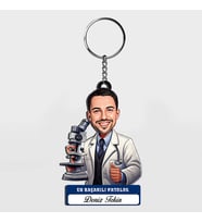 Karikatürlü - Erkek Patolog İsimli Anahtarlık
