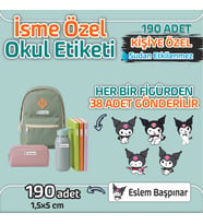 Kapbirhediye Okul Etiketi Isme Özel Kalem Defter Etiketi Sevimli Kedi 1 Temalı 190 Adet