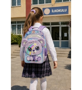 Sevimli Yavru Ayı Cute Cub Bear İlkokul Okul Çantası Öğrenci Sırt Çantası 42 x 30 x 19