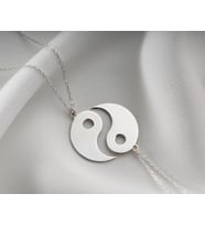 Kişiye Özel 925 Ayar Gümüş Çift Yin Yang Kolye