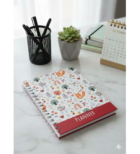 Adalinhome Spiral Haftalık Aylık Planlayıcı Defter  Stickerlı Organizer  Ajanda & Günlük Plan Defteri (Kırmızı)