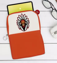 BK Gift Kurukafa Tasarımlı Taşınabilir Koruyucu Tablet Kılıfı & Organizer Çanta - Turuncu-6