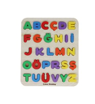 Alfabe Harf Puzzle - Ahşap Tabanlı ve PLA Harflerden Eğitici Oyuncak (21x25cm)