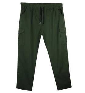 Kargo Cepli 100 Kilo-180 Kilo Arası Için Uygun Erkek Büyük Beden Gabardin Pantolon (Yeşil)