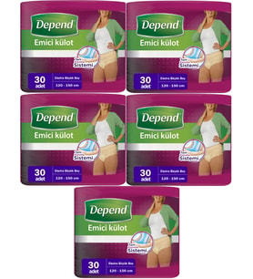 Depend Emici Külot Hasta Bezi XL - Extra Büyük Kadın 150 Adet (5PK*30)