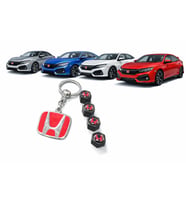 Honda 1 ADET Anahtarlık 4 ADET Sibop Kapağı (Kırmızı)