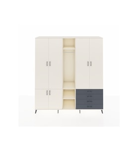 Hyperion Dolap 14 Raflı 4 Çekmeceli Tek Askılı 220x44x243 Aytaşı-Aytaşı/Antrasit