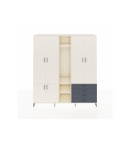 Hyperion Dolap 14 Raflı 4 Çekmeceli Tek Askılı 220x44x243 Aytaşı-Aytaşı/Antrasit