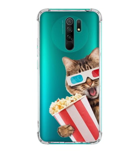 PrintiFy Xiaomi Redmi 9 Uyumlu Kedi 1 Baskılı Şeffaf Köşe Korumalı Antişok Kılıf