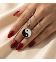 Kişiye Özel 925 Ayar Gümüş Zarif Yin Yang Kolye