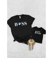 Bmw Boss Mini Boss Baba Oğul Kız TEK ÜRÜN FİYATIDIR KOMBİN YAPMAK İÇİN EN AZ 2 ADET SEPETE EKLEYİNİZ (Siyah)