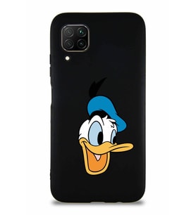 Huawei P40 Lite Soft Premier Kapak Donald Duck-A Tasarımlı Silikon Kılıf - Siyah (Şeffaf)