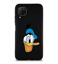 Huawei P40 Lite Soft Premier Kapak Donald Duck-A Tasarımlı Silikon Kılıf - Siyah (Şeffaf)
