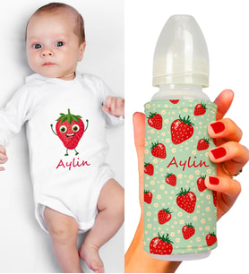 eJOYA Kişiye Özel Zıbın Ve Biberon Bebek Hediye Seti 110173 (Pembe)