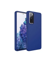 Samsung Galaxy S20 FE Uyumlu Kılıf Metal Çerçeve ve Buton Tasarımlı Silikon Zore Luna Kapak (Lacivert)