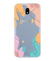 Samsung Galaxy J5 Pro Kapak Karışık Renkler Tasarımlı Şeffaf Silikon Kılıf