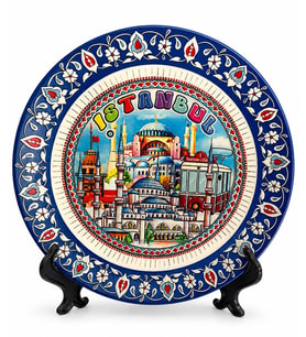 İstanbul Temalı Porselen Dekoratif Tabak 15 Cm
