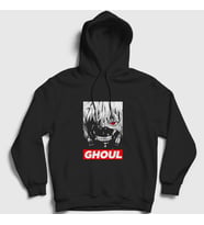 Presmono Unisex Beyaz Ghoul Anime Tokyo Ghoul Kapüşonlu Sweatshirt 136549tt (Siyah)