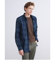 LCWAIKIKI Classic Yeşil Regular Fit Uzun Kollu Ekose Gabardin Erkek Gömlek