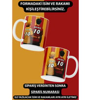 Erkek Kız Tesettürlü Sevgililere ve Çiftlere Özel Forma Adı Ve Numaralı Kupa Kahve Bardak
