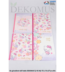 DEKOMUS İLE LİSANSLI HELLO KITTY "TEKLİ" A4 KARELİ OKUL DEFTERİ 80 YAPRAK