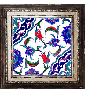 Armada Çini 20x20 Cm Ac 44 Osmanlı İznik Desen Kütahya Çini Pano